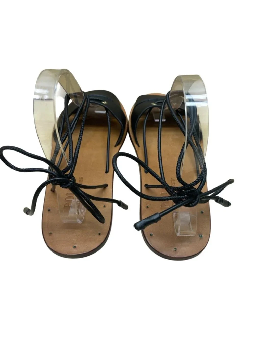 Polo Ralph Lauren Women's Black Leather Strappy Sandals Size 7.5